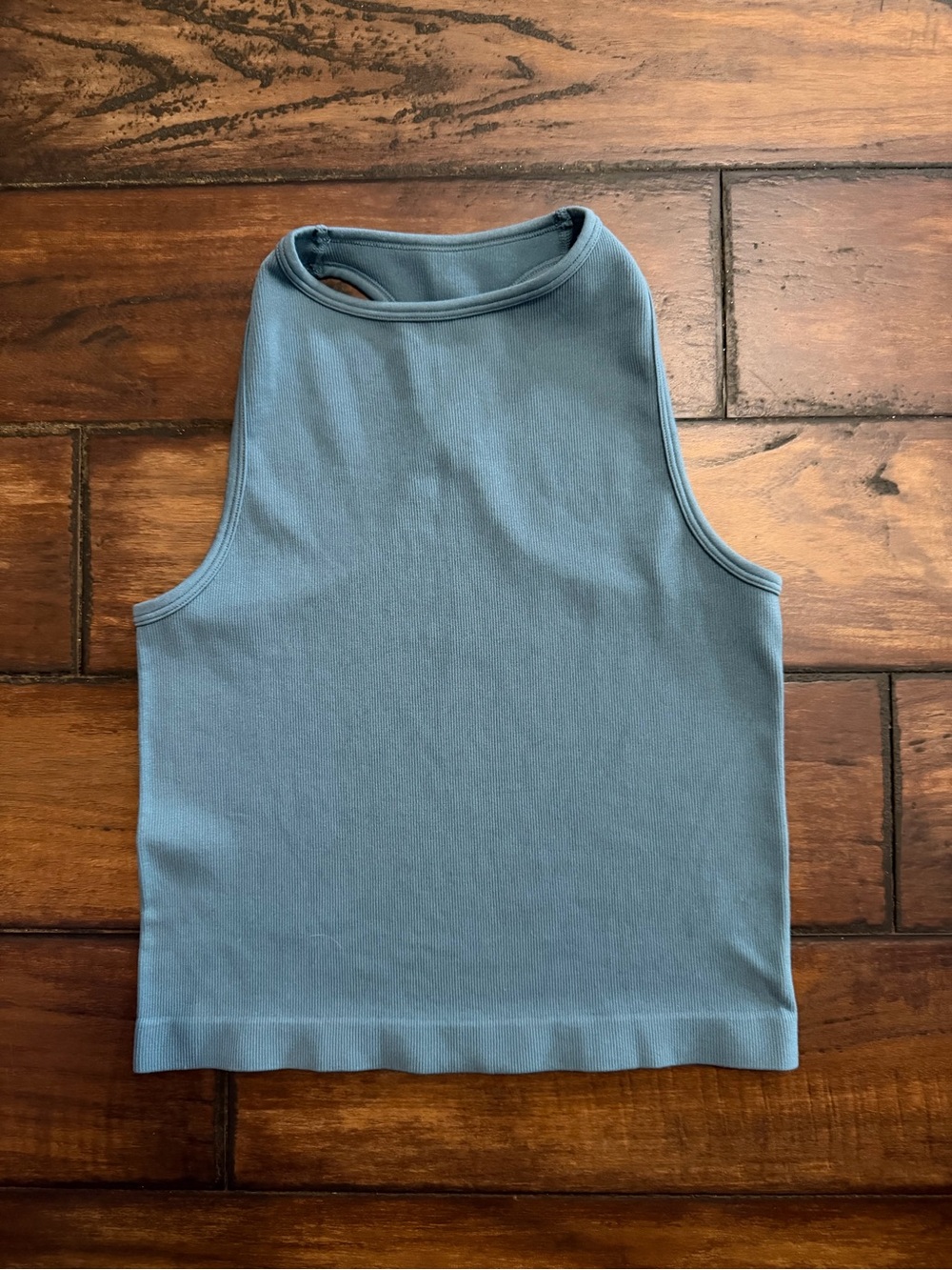 Intimately Free-Free People Like New Blue/Gray High Neck Ribbed Tank